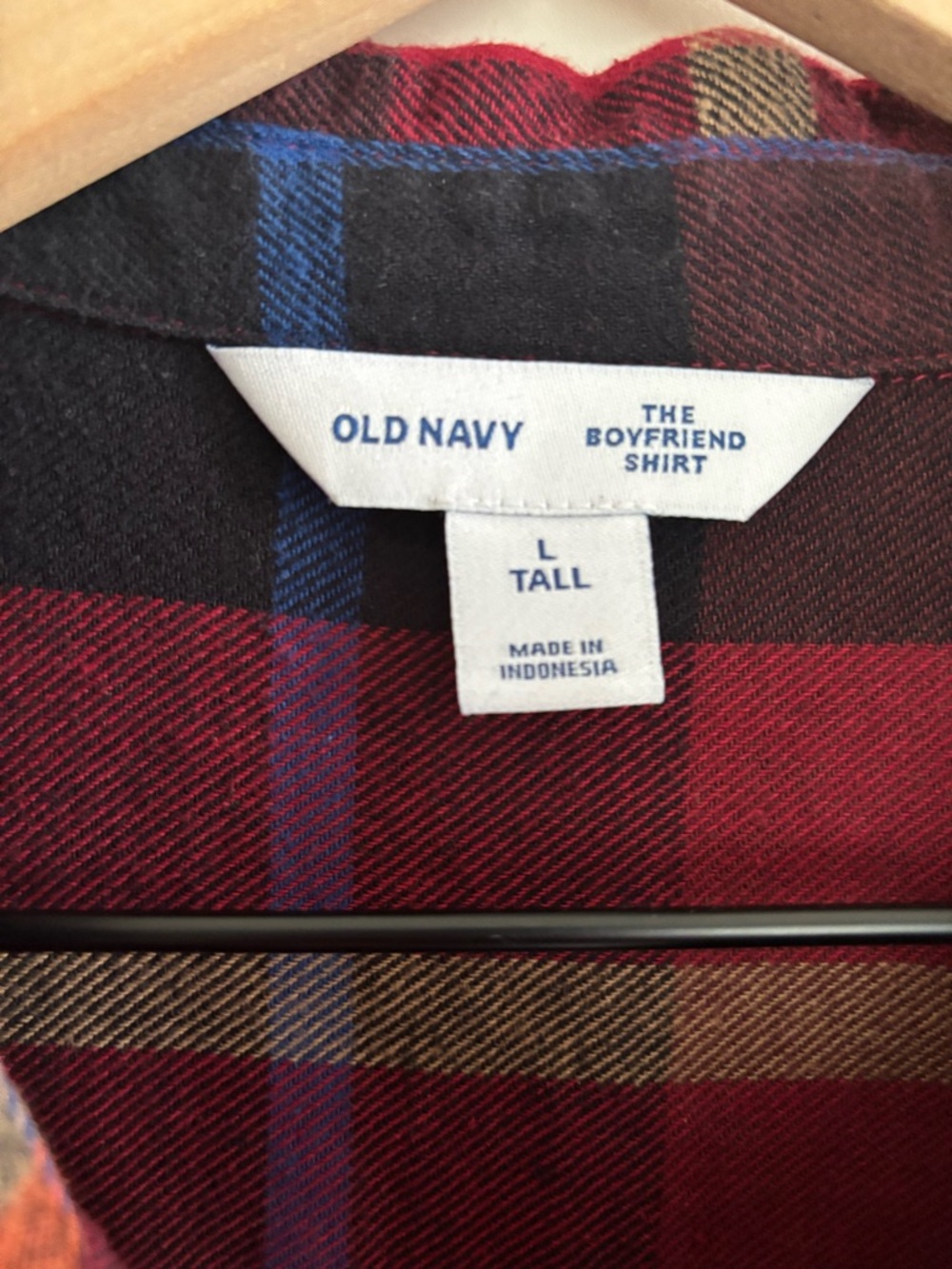 Old Navy The Boyfriend Shirt Plaid Button Up Women's Large Tall Long Sleeve - Picture 10 of 15